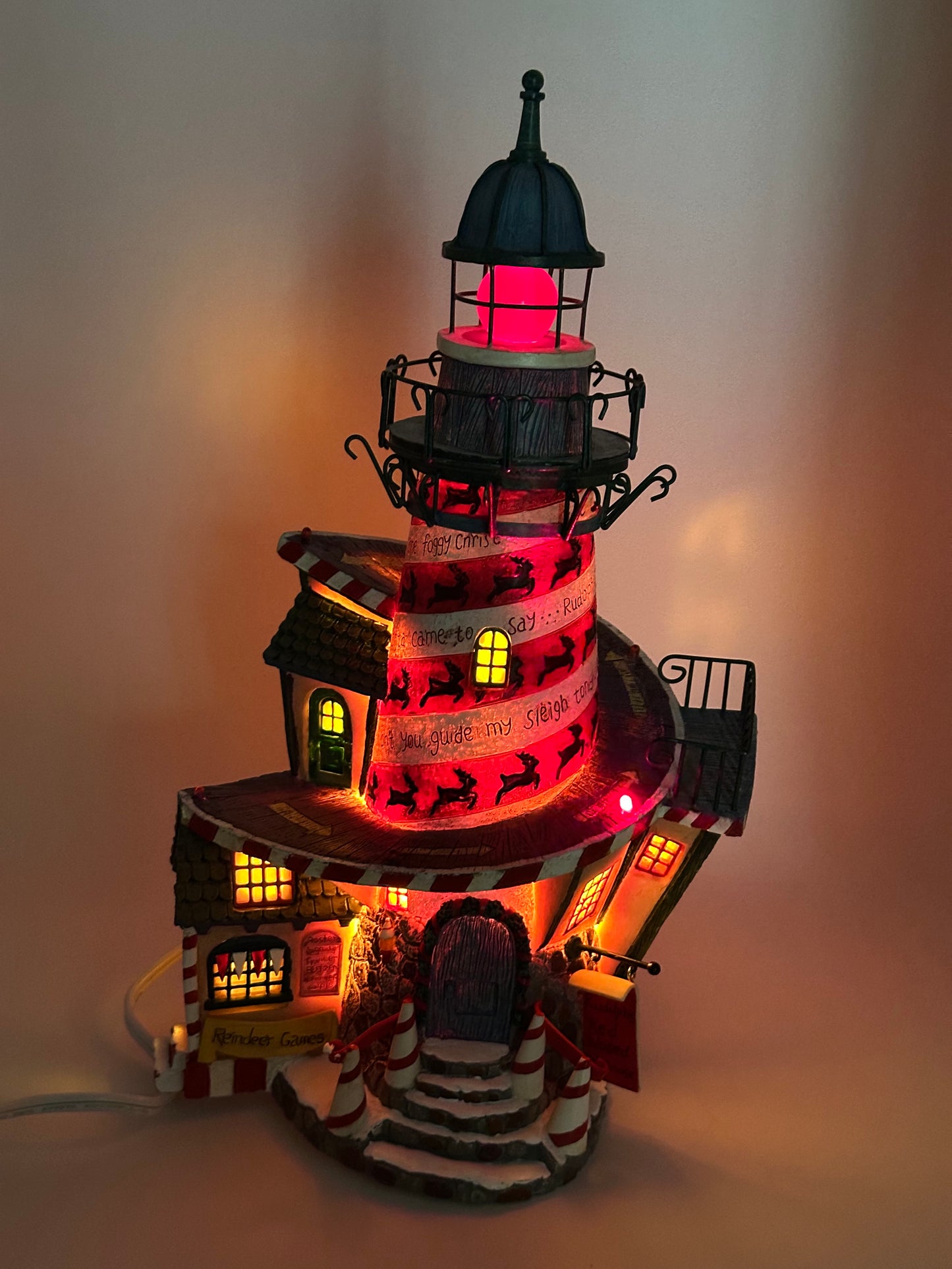 Dept 56 Storybook Village Collection Rudolph’s Red-Nosed Lighthouse