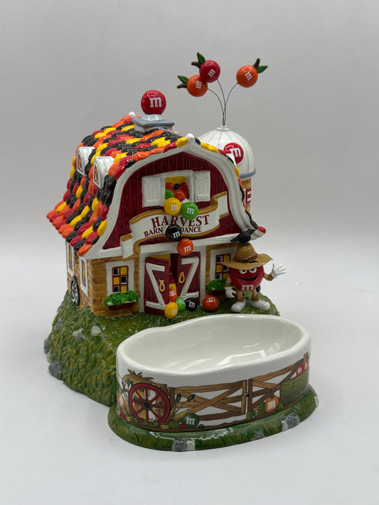 Department 56 - M&M's Harvest Barn Lighted House & Candy Dish
