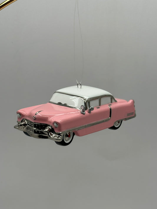 2000 &quot;1955 Pink Cadillac&quot; Fleetwood Department 56 Hanging Ornament
