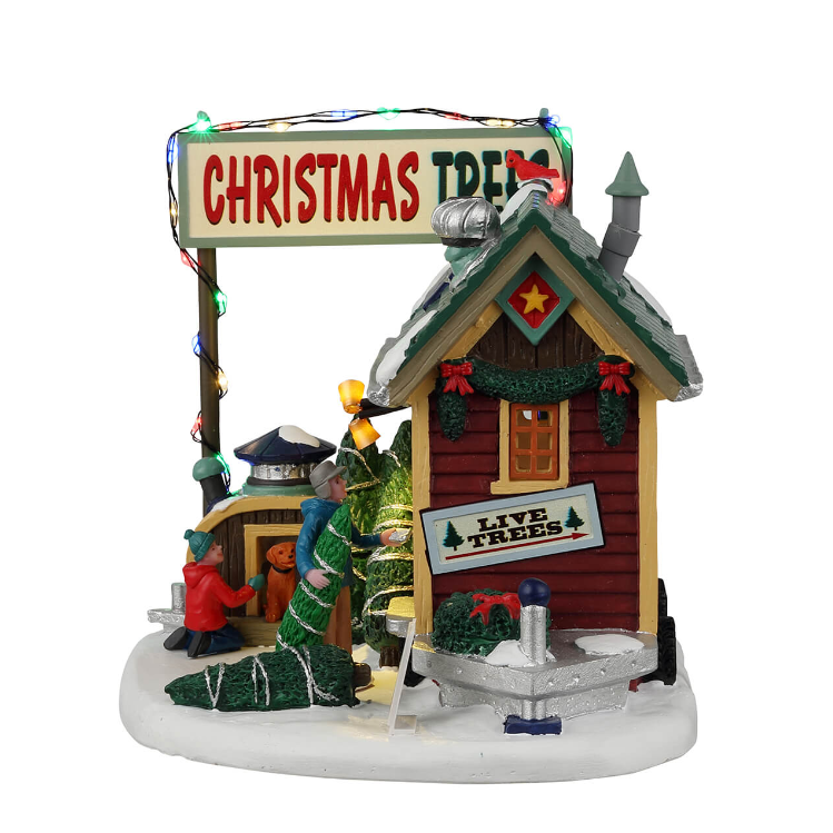 Lemax Tiny House Tree Lot - Christmas village collectible
